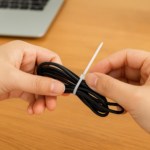 3.2×200 MM Nylon Self-Locking Cable Ties – Heavy Duty Zip Wire Tie (Pack of 100, Black) - Closeup Embroidery by Na...