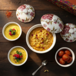 5 Pc Pudding Set used as a cutlery set for serving food purposes and sweet dishes - Closeup Embroidery by Nari Haat, ...