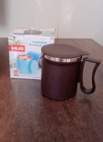 Coffee Mug with Lid & Handle – Plastic Covered Stainless Steel Mug (200 ML, Random Color) - Fabric Detail by Nari H...