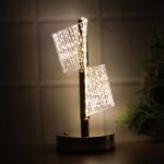 Luxury Crystal LED Double Shade Table Lamp (1 Pc) - Fabric Detail by Nari Haat, Indian ethnic wear, women clothing, d...
