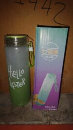 Motivational Glass Water Bottle Colorful portable Water Glass Bottle (350 ML) - Full Detail by Nari Haat, Indian ethn...