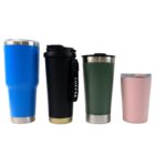 Assorted Metal and Plastic Travel Mug Tumbler Cup, Tumbler (1 Pc / Mixed Design) - Sleeve Design by Nari Haat, Indian...
