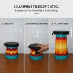 Collapsible Stool with Handle for Portable Seating (44x25.5 cm) - Back View by Nari Haat, Indian ethnic wear, women c...