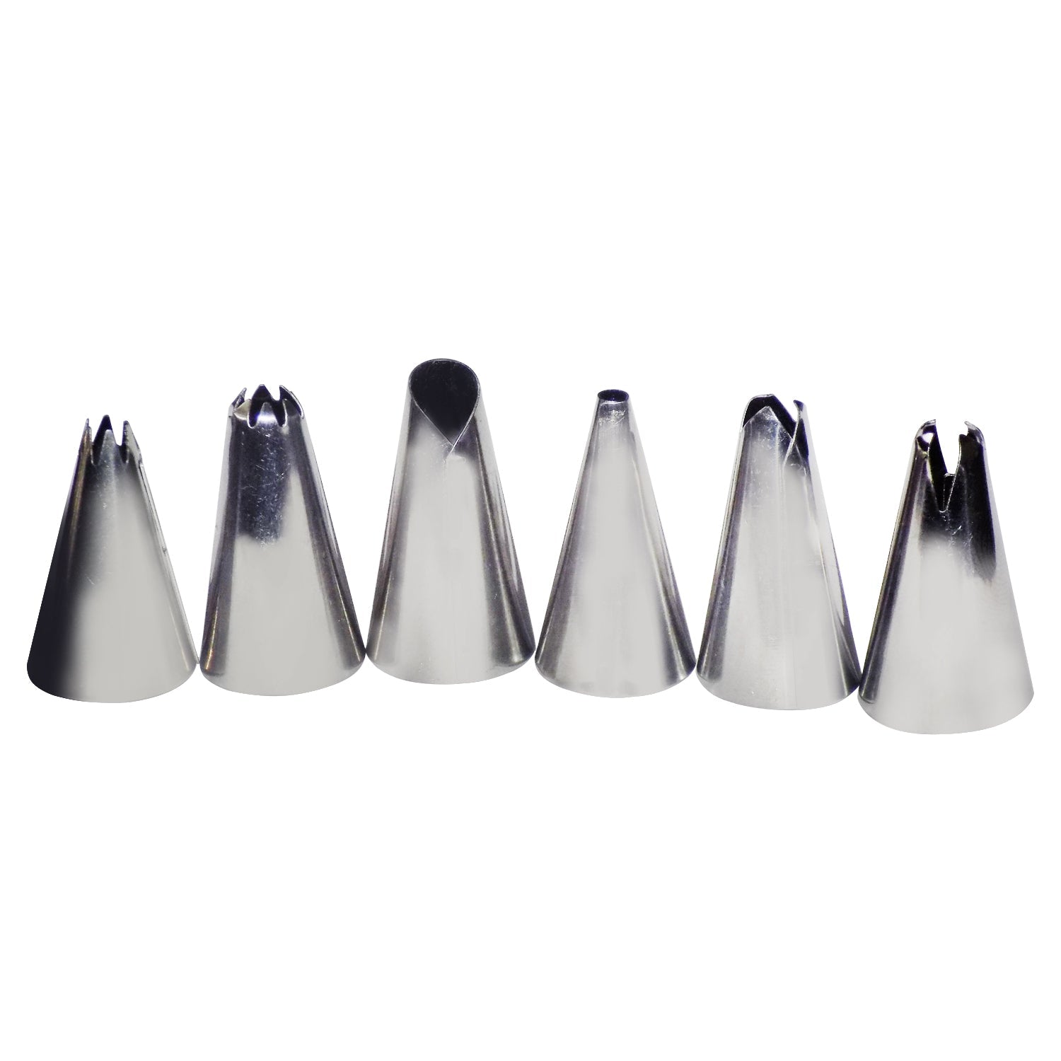 251706.jpg Cake Decorating Stainless Steel Nozzle (6pcs) - Front View by Nari Haat, Indian ethnic wear, women clothing, designer...
