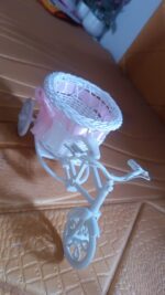 Plastic Cycle Flower Vases For Home Decor; Bicycle Flower Pot Stand (1 Pc) - Fabric Detail by Nari Haat, Indian ethni...