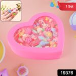 Adorable Playful Decorative Rings Children In Heart Shaped Storage Box (35 Pcs Aprpox - With Dupatta by Nari Haat, In...