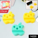 Multi-Functional Apple-Shaped Plastic Mobile Stand with Pen Holder (3 Pc / Mix Color) - With Dupatta by Nari Haat, In...