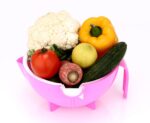 Multifunctional Vegetable Fruits Cutter Shredder with Rotating Drain Basket - Fabric Detail by Nari Haat, Indian ethn...