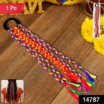 Traditional Multicolor Braided Hair Extension with Tassels - With Dupatta by Nari Haat, Indian ethnic wear, women clo...