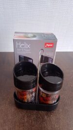 Apex Helix Salt N' Pepper 2-Piece Plastic Jar Set with Stand - Fabric Detail by Nari Haat, Indian ethnic wear, women ...
