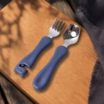 Supermom Foodie Stainless Steel Spoon & Fork (2 Pc Set) - Fabric Detail by Nari Haat, Indian ethnic wear, women cloth...