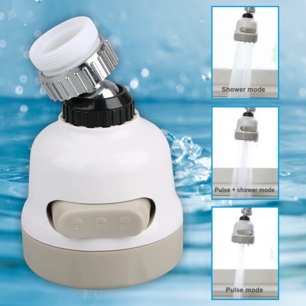 Rotatable Splash Proof 3 Modes Water Saving Nozzle Filter Faucet Sprayer - Front View by Nari Haat, Indian ethnic wea...