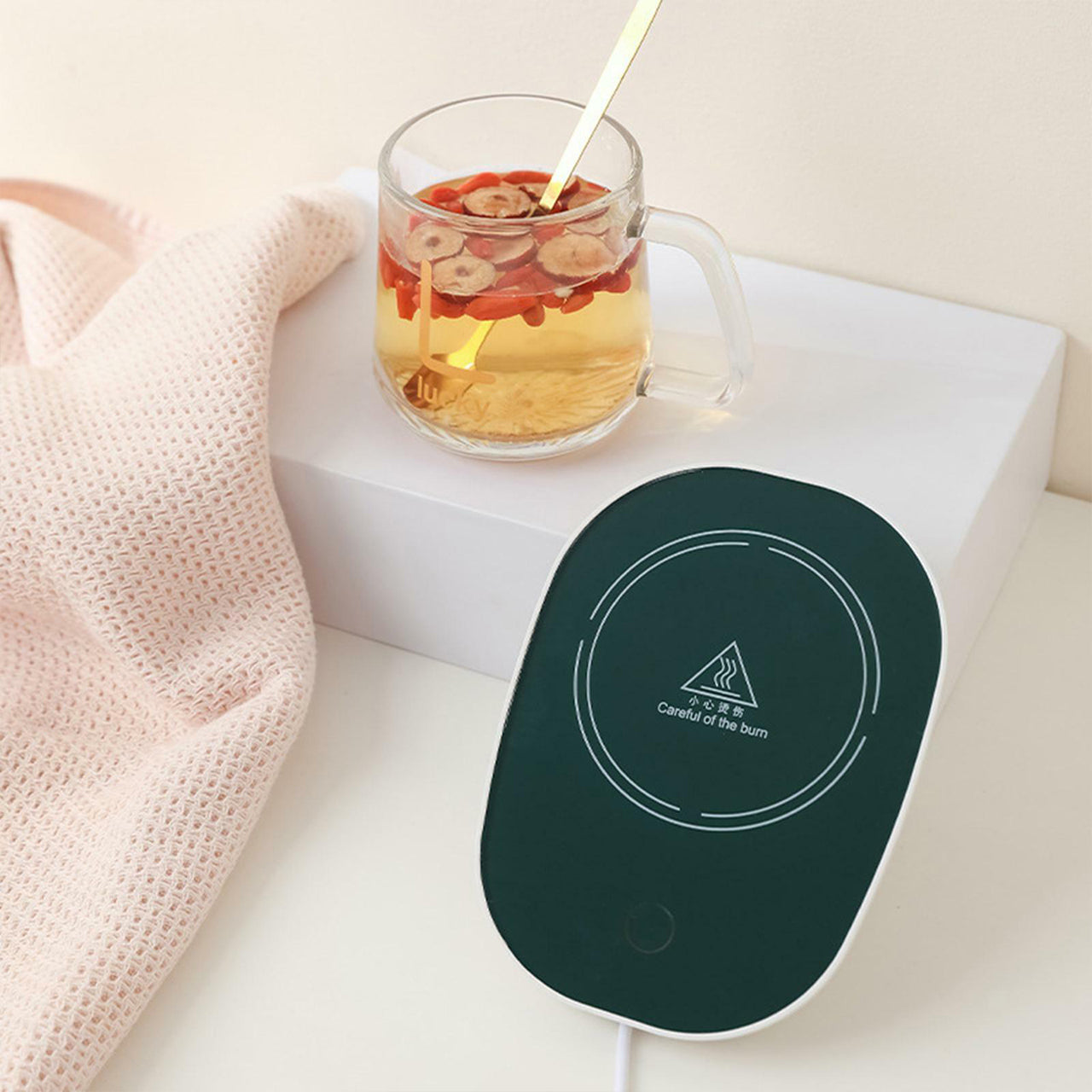 2_b4bf71e5-4531-40c2-a4ff-c354a62c2b33.jpg Coffee Mug Warmer For Having Coffee Along With The Warmer That Keeps It Hot. - Image 1