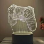 3D Acrylic LED Night Lamp – Game Controller Shape Decorative Light for Gamers (1 Pc) - Back View by Nari Haat, Indi...