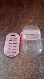 Multipurpose Plastic Soap Dish with Transparent Dust-Proof Lid, Sabudani (1 Pc) - Fabric Detail by Nari Haat, Indian ...