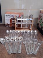 Apex Premium Stainless Steel Cutlery Set (24 Pc) - Closeup Embroidery by Nari Haat, Indian ethnic wear, women clothin...