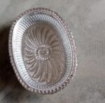 Multipurpose Royal Design Oval Silver Gift Tray - Sleeve Design by Nari Haat, Indian ethnic wear, women clothing, des...