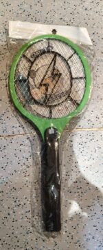 Green Rechargeable Electric Mosquito Killer Racket with Cable - Fabric Detail by Nari Haat, Indian ethnic wear, women...