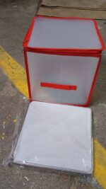 Transparent Zipper Sock Organizer Storage Box (30×30 CM) - Fabric Detail by Nari Haat, Indian ethnic wear, women clo...