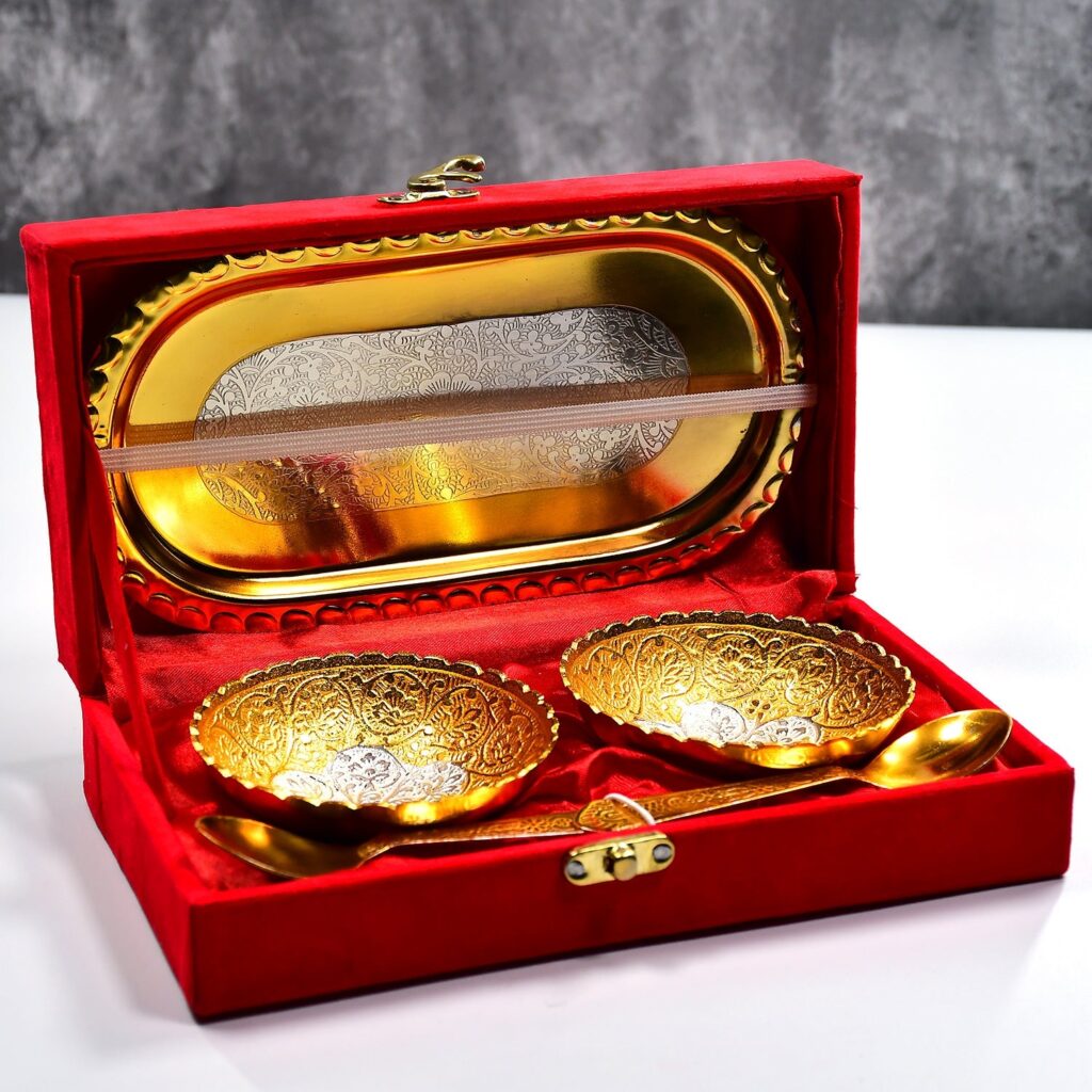 Gold Silver Plated Serving Set