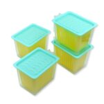 Fridge Storage Containers with Handle – Plastic Kitchen Storage (4 Pcs Set) - Sleeve Design by Nari Haat, Indian et...