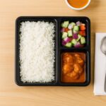 Plastic 3-Compartment Meal Serving Tray – Rectangular Dining Plate (1 Pc / Black) - Back View by Nari Haat, Indian ...