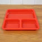 Plastic 3-Compartment Rectangular Meal Serving Tray / Plates (1 Pc) - Full Detail by Nari Haat, Indian ethnic wear, w...