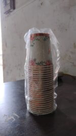 Disposable Paper Cups, Disposable Tea, Coffee Cups (24 Pcs Set / Mix Color & Design) - Fabric Detail by Nari Haat, In...