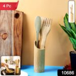 Eco-Friendly Bamboo Spatula Set with Holder (4 Pc) - With Dupatta by Nari Haat, Indian ethnic wear, women clothing, d...