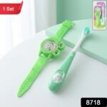 Kids Toothbrush and Cartoon Watch Toy Set - With Dupatta by Nari Haat, Indian ethnic wear, women clothing, designer suit