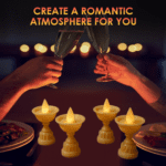 Set of 12 White Water Sensor LED Diyas - With Dupatta by Nari Haat, Indian ethnic wear, women clothing, designer suit