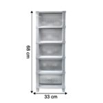 Multi-Purpose Anti-Slip 5 Layer Modular Drawer Storage System (68×33 Cm) - Neckline Detail by Nari Haat, Indian ethn...