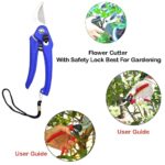 #1 Gardening Tool Set 4 Pcs – Pruner Shears, Hand Cultivator, Trowel & Fork with Wooden Handle for Planting, Weedin...