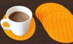 6 Pcs Round Silicone Cup Mats for Tea, Coffee, Mug & Wine – Home Use - Fabric Detail by Nari Haat, Indian ethnic we...