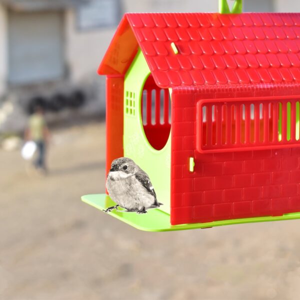 Small wooden bird house for garden