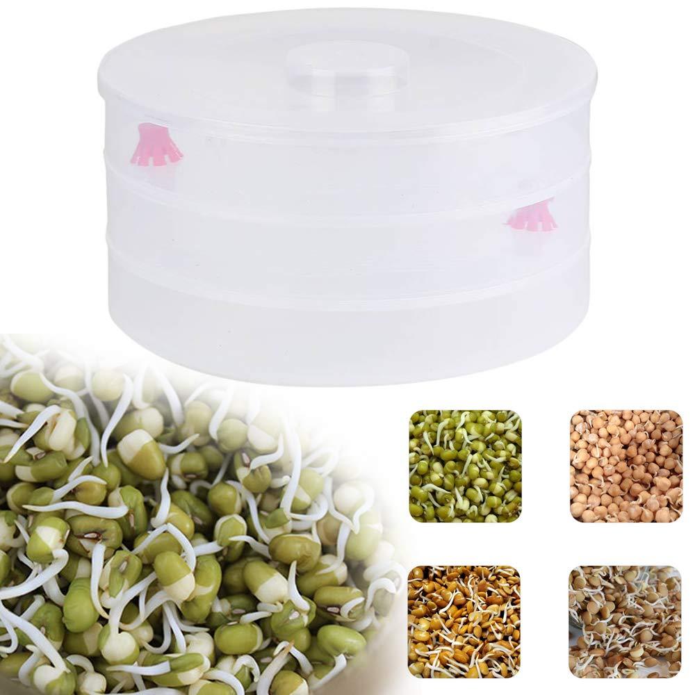 White plastic 3 compartment sprout maker