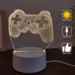 3D Acrylic LED Night Lamp – Game Controller Shape Decorative Light for Gamers (1 Pc) - Neckline Detail by Nari Haat...