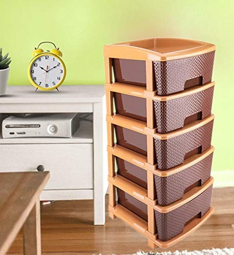 3_dcb3275b-51aa-452f-87ea-a81379a0cefb.jpg 5tier Plastic Modular Drawer System For Multiple Use (Brown colour) - Front View by Nari Haat, Indian ethnic wear, wo...