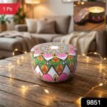 Premium Decorative Mandala Printed Metal Candle Container (1 Pc) - With Dupatta by Nari Haat, Indian ethnic wear, wom...
