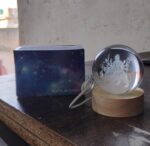 Ambaji 3D Crystal Ball lamps With Base (1 Pc) - Fabric Detail by Nari Haat, Indian ethnic wear, women clothing, desig...