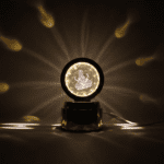 Ganpati Bapa 3D Crystal Ball Night Light with LED Illumination (1 Pc) - Fabric Detail by Nari Haat, Indian ethnic wea...