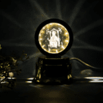 Bajrang Bali 3D Crystal Ball Night Light with LED Illumination (1 Pc) - Back View by Nari Haat, Indian ethnic wear, w...