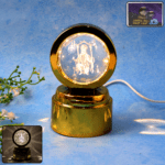 Bajrang Bali 3D Crystal Ball Night Light with LED Illumination (1 Pc) - Front View by Nari Haat, Indian ethnic wear, ...