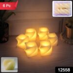 Set of 6 LED Flameless Decorative Candles – Square Shape Tealight Lamps - With Dupatta by Nari Haat, Indian ethnic ...