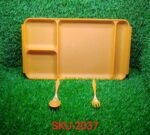 4-Compartment Plastic Dish Set with Spoon & Fork – Versatile Dinner & Pav Bhaji Plate - Full Detail by Nari Haat, I...