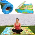 Waterproof Double Side Baby Play Floor Mat for Kids Home With Bag (Size 120 x 180cm) - Closeup Embroidery by Nari Haa...