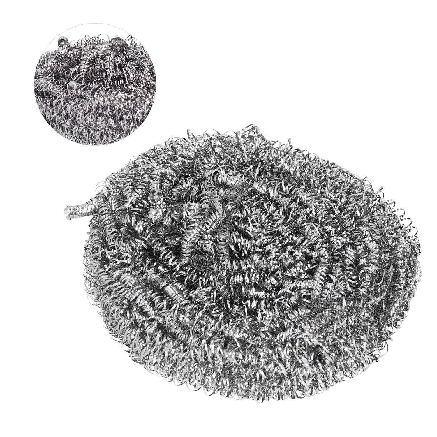 3image_ca5af4c0-c850-45e6-83de-c6f1d33e269d.jpg Stainless Steel Scrubber / Scourer (pack of 6pc) - Front View by Nari Haat, Indian ethnic wear, women clothing, des...