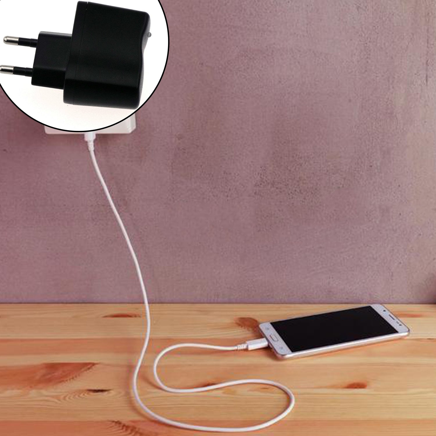 3image_d17d3568-c1a7-4639-a098-0939796bd1e2.jpg USB Wall Charger for All iPhone, Android, Smart Phones - Front View by Nari Haat, Indian ethnic wear, women clothing,...