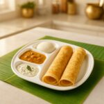 Plastic Large Compartment Dinner Plate / Thali with 4 Sections - Closeup Embroidery by Nari Haat, Indian ethnic wear,...