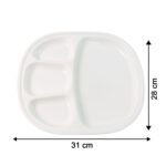 Plastic Large Compartment Dinner Plate / Thali with 4 Sections - Back View by Nari Haat, Indian ethnic wear, women cl...